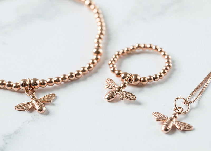 Jolu Jewellery Rose Gold Queen Bee Stretch Ring