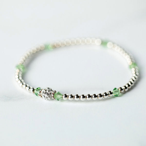Peridot (August Birthstone) Silver Bracelet