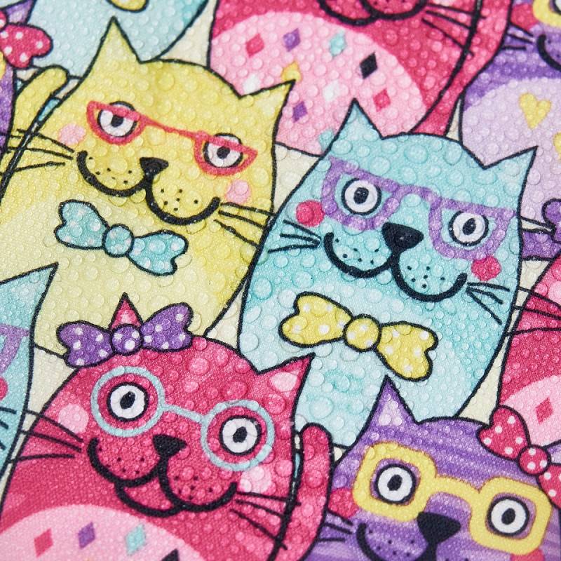 Eco Chic Foldable Recycled Shopping Bag - Multiple Cats -Multi