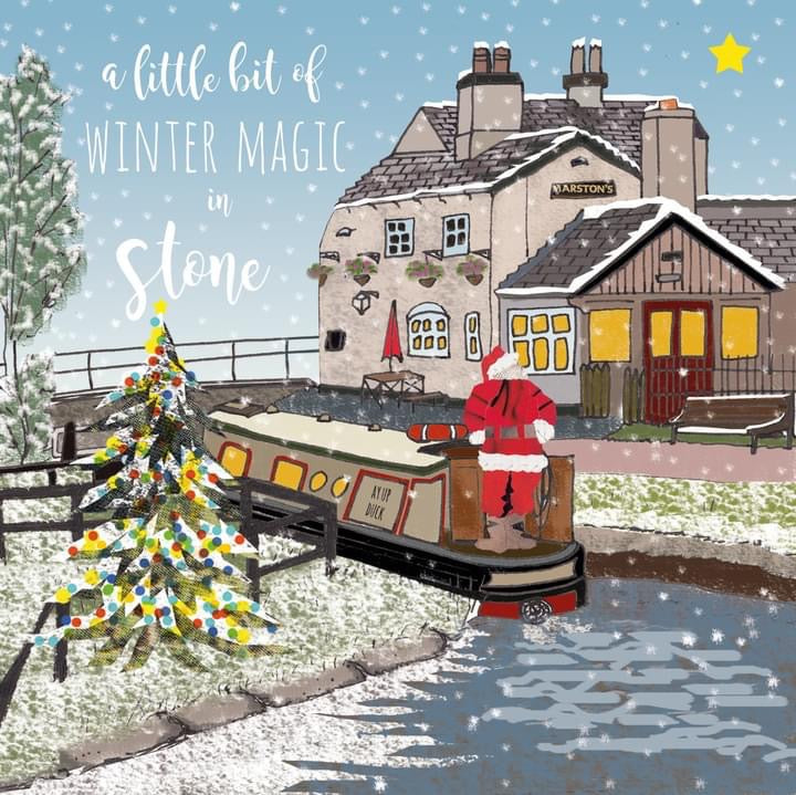Flying Teaspoons Stone Star Lock Christmas Card