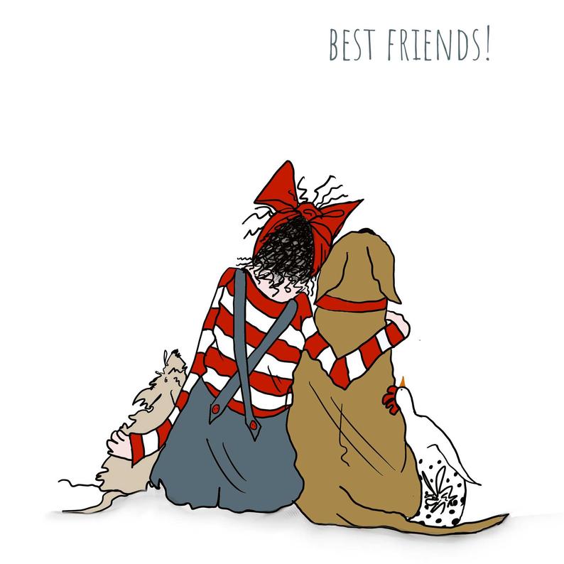 Sarah Boddy Flo & Co - Best Friends Blank Card