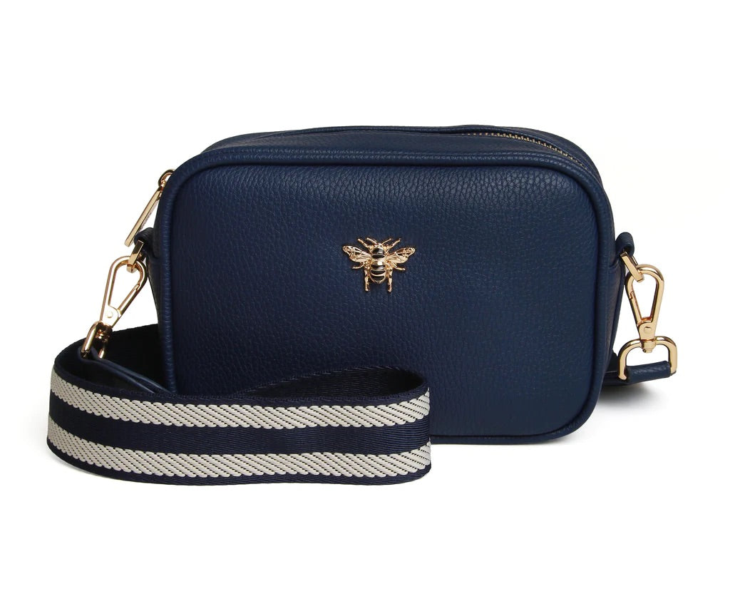 Alice Wheeler Navy Mini Crossbody Bag with Bag Strap