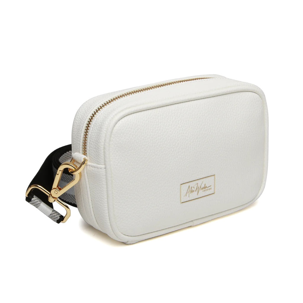 Alice Wheeler White Mini Crossbody Bag with Bag Strap