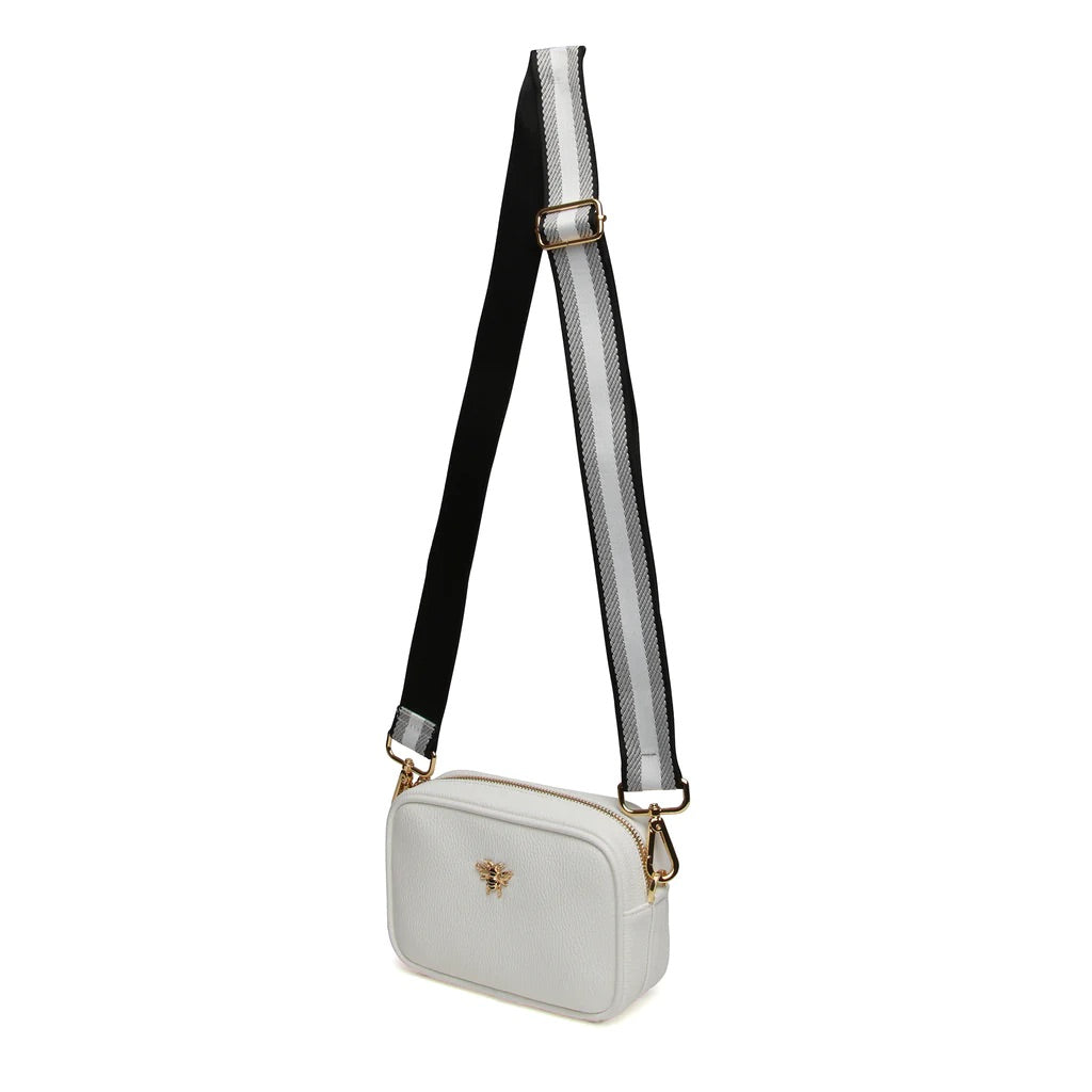 Alice Wheeler White Mini Crossbody Bag with Bag Strap