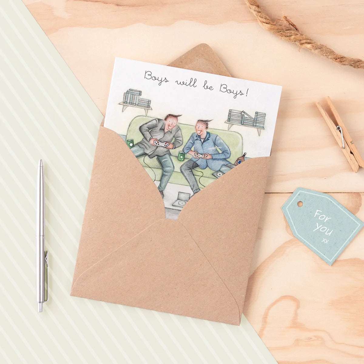 Berni Parker Blank Card - Boys Will Be Boys