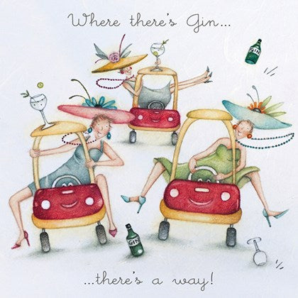 Berni Parker Blank Card - Where there’s Gin