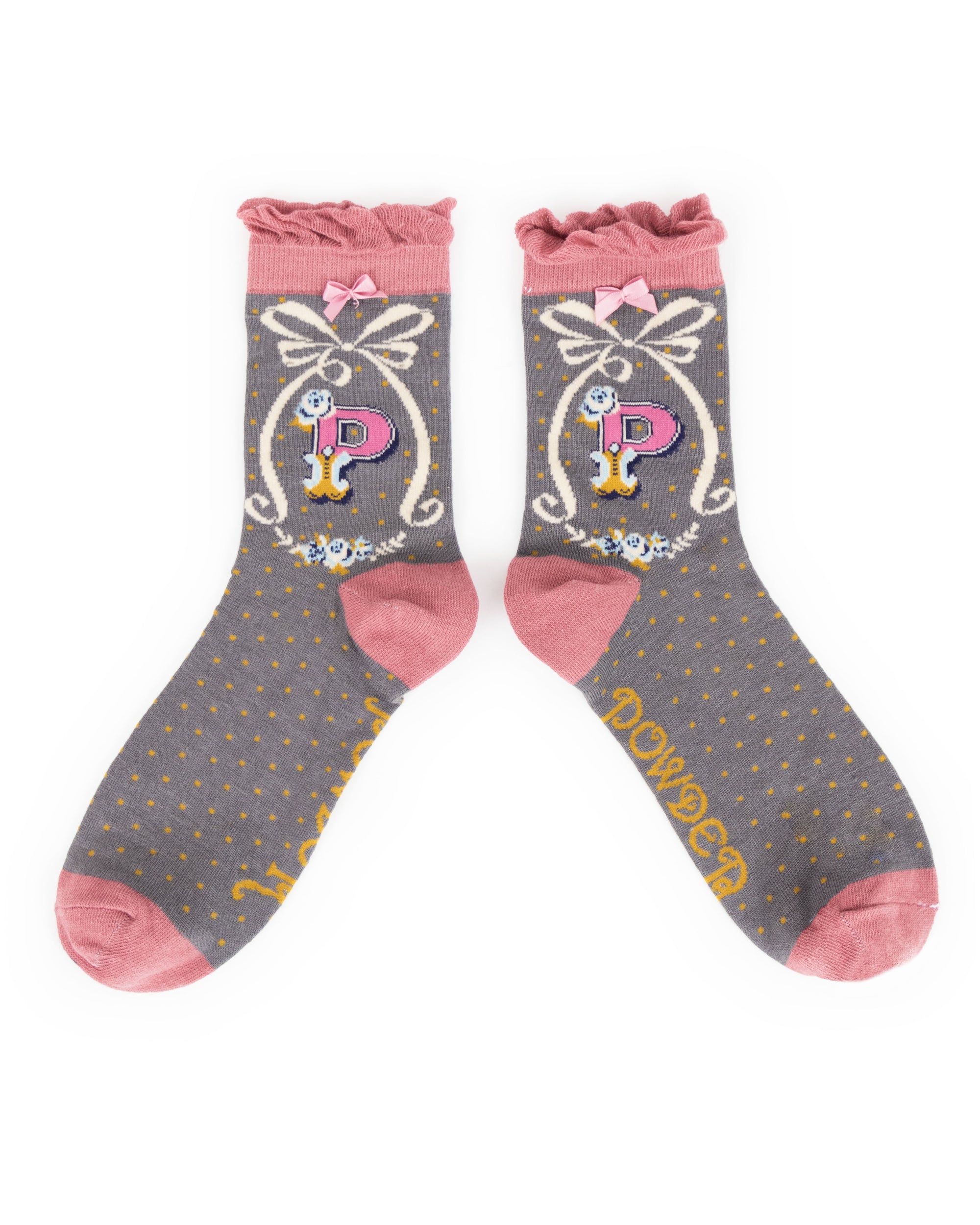 Powder Alphabet Socks - Letter P