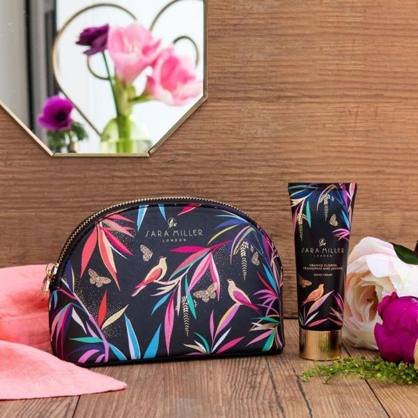 Sara Miller Black Bamboo Small Cosmetic Bag