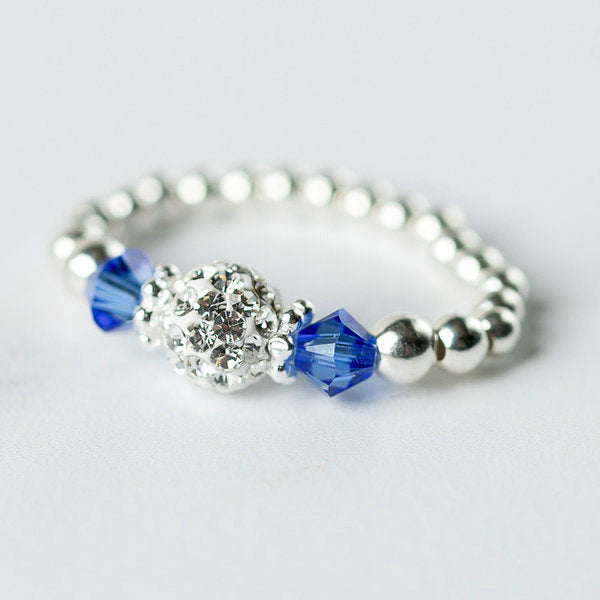 Sapphire (September Birthstone) Silver Stretch Ring