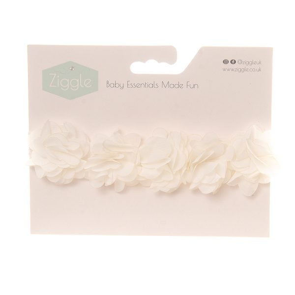 White Flowers & Lace Headband