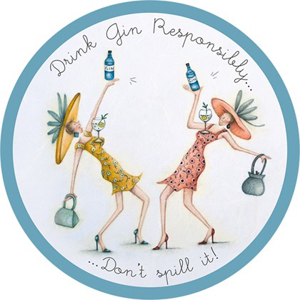 Berni Parker Coaster - Drink Gin Responsibly