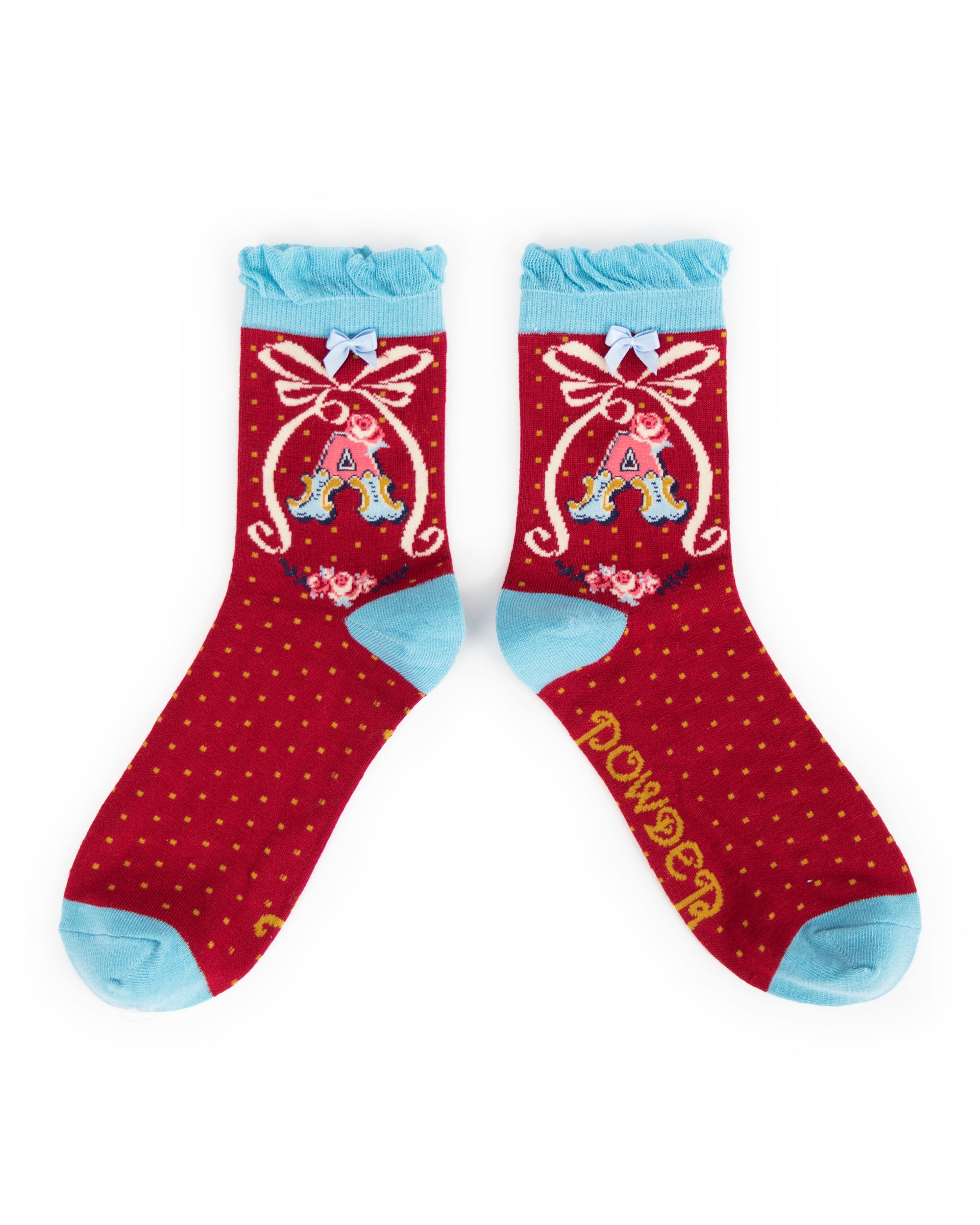 Powder Alphabet Socks - Letter A