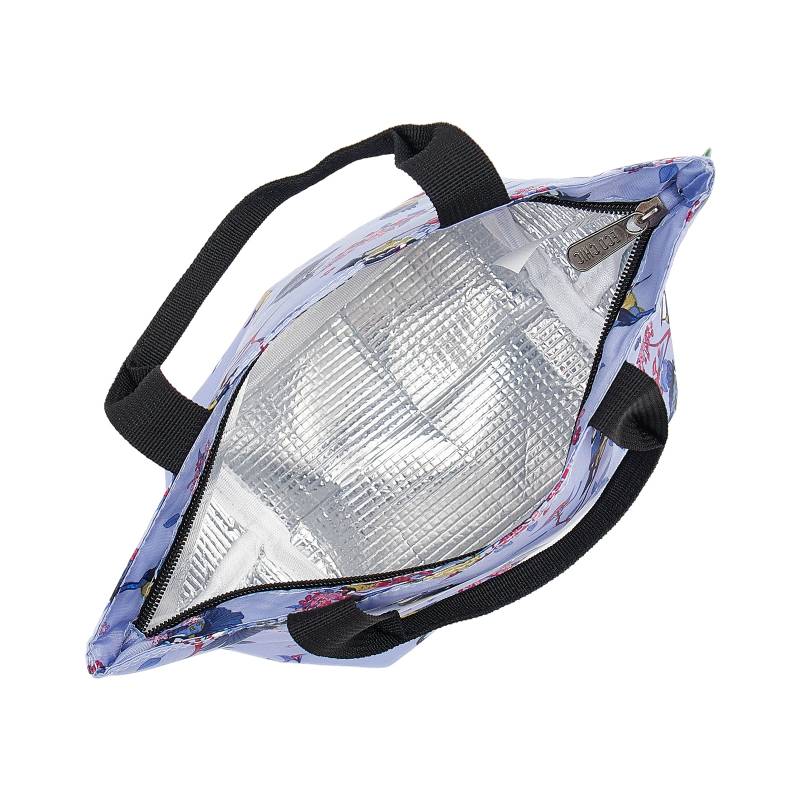 Eco Chic Lightweight Foldable Lunch Bags - Blue Tits - Lilac