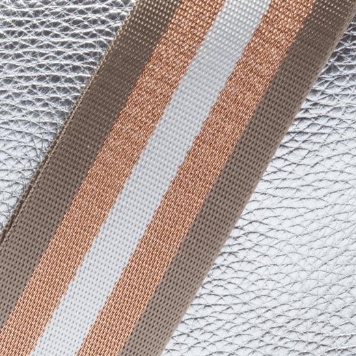 Elie Beaumont Designer CHAMPAGNE STRIPES Adjustable Crossbody Bag Strap (GOLD Fittings)