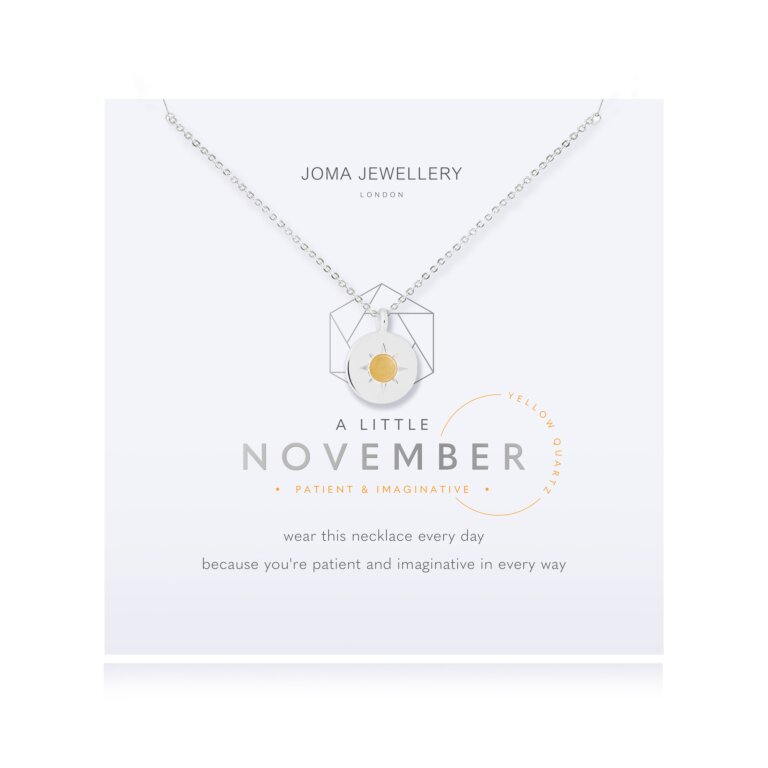 Joma Jewellery A Little Birthstone Necklace - November Yellow Quartz