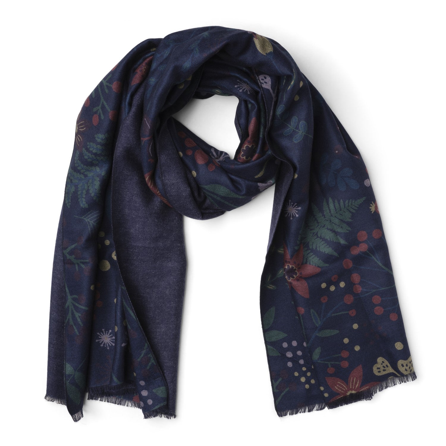 Quintessential Harvest Warm Scarf - Navy Blue