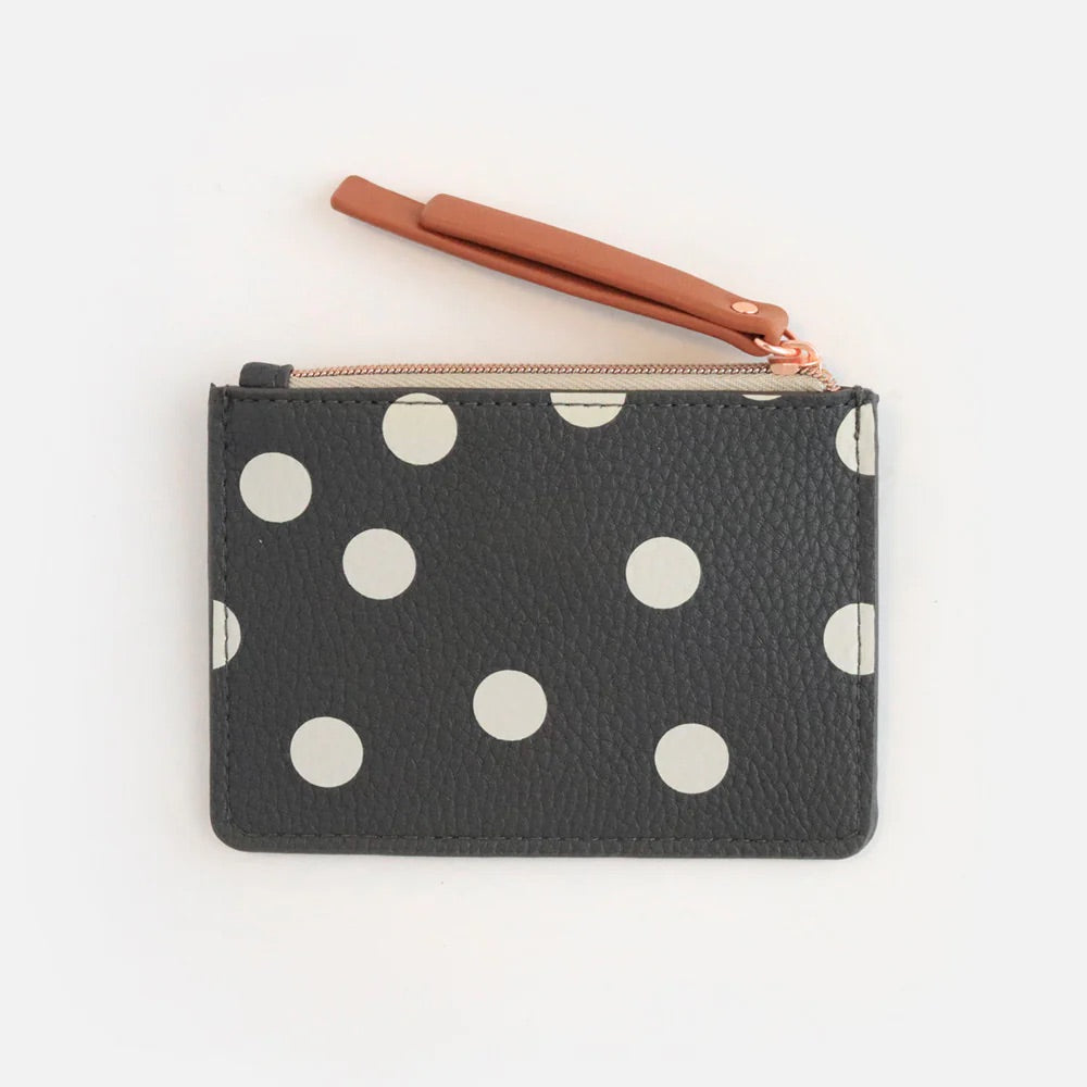 Caroline Gardner Charcoal Spot & Rose Gold Patch Purse