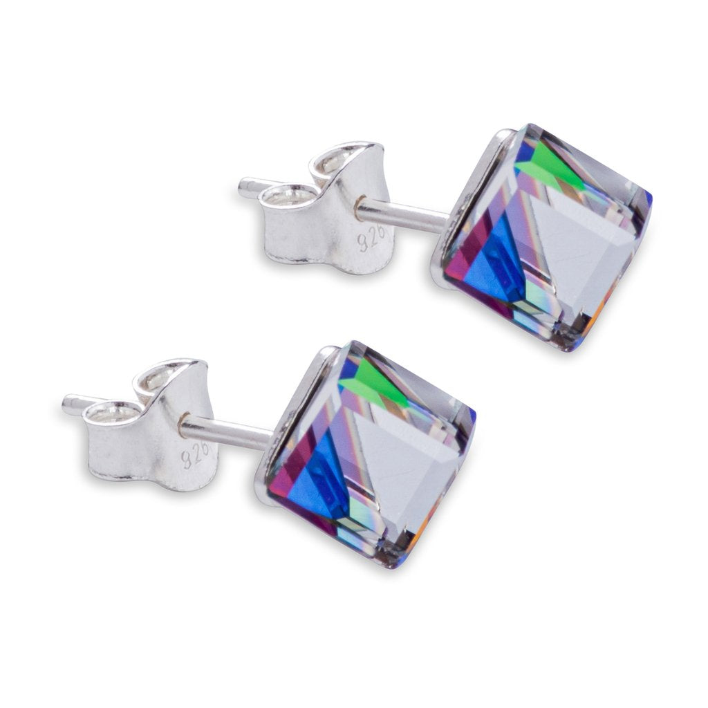 Byzantium 6mm Swarovski Crystal Studs - Obliques - Vitrail Medium