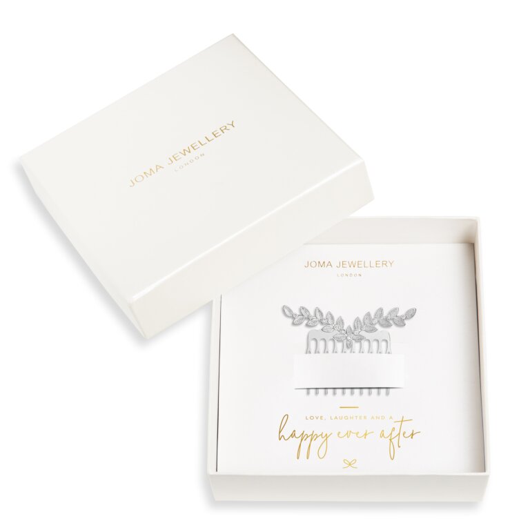 Joma Jewellery Happy Ever After Hair Accessories - CZ Leaf Hair Comb
