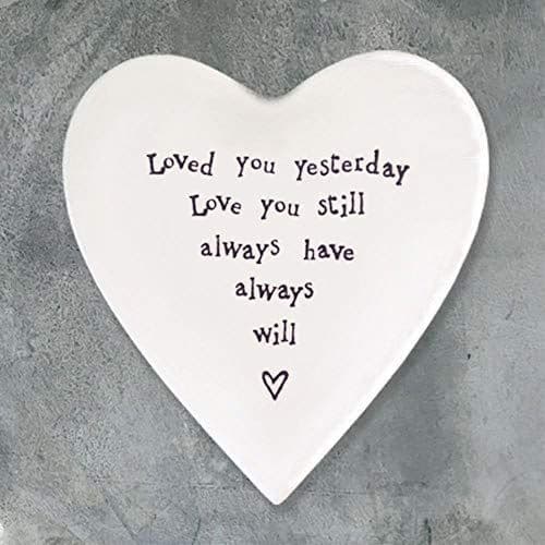 East of India Porcelain Heart Coaster - Loved You