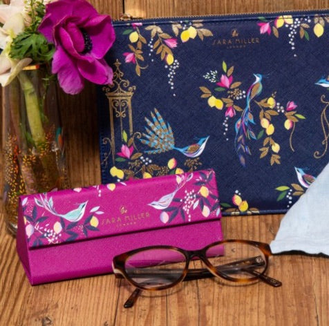 Sara Miller Mauve Orchard Birds Glasses Case