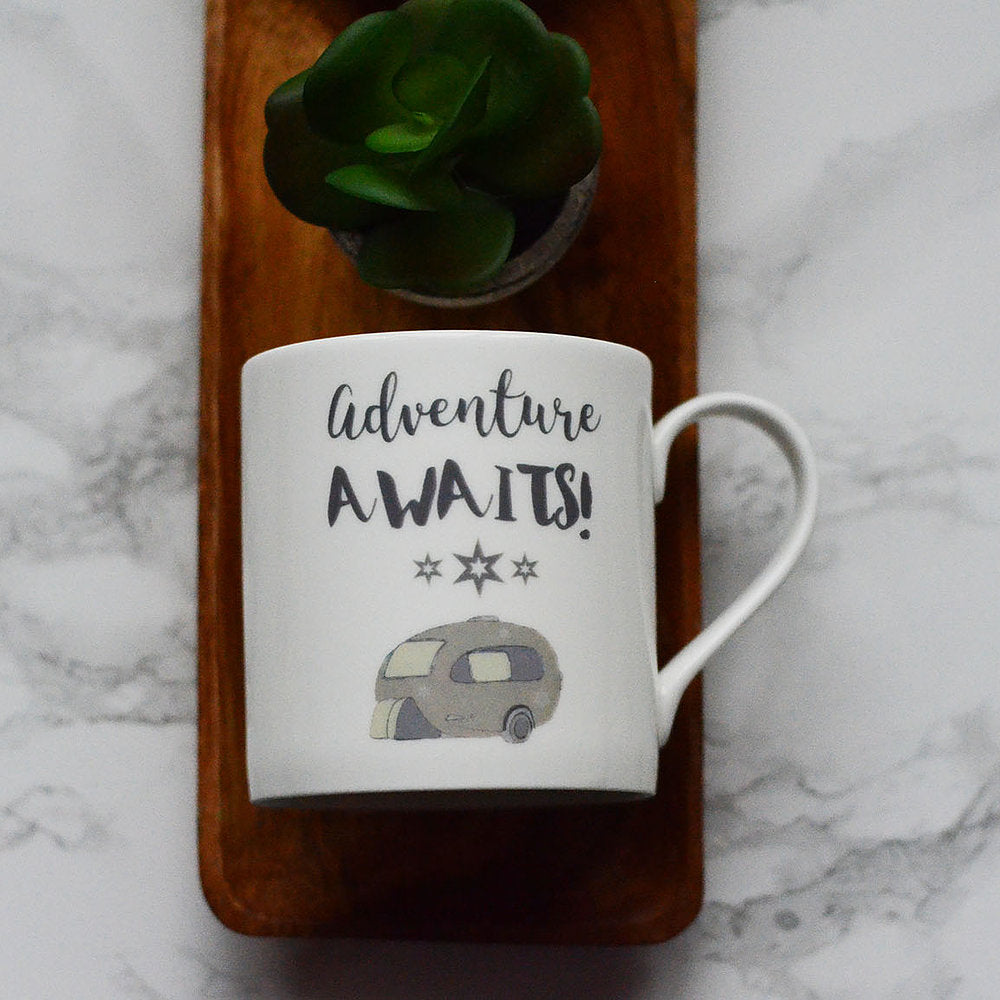 Dimbleby Ceramics Camping Fine Bone China Mug - Adventure Awaits