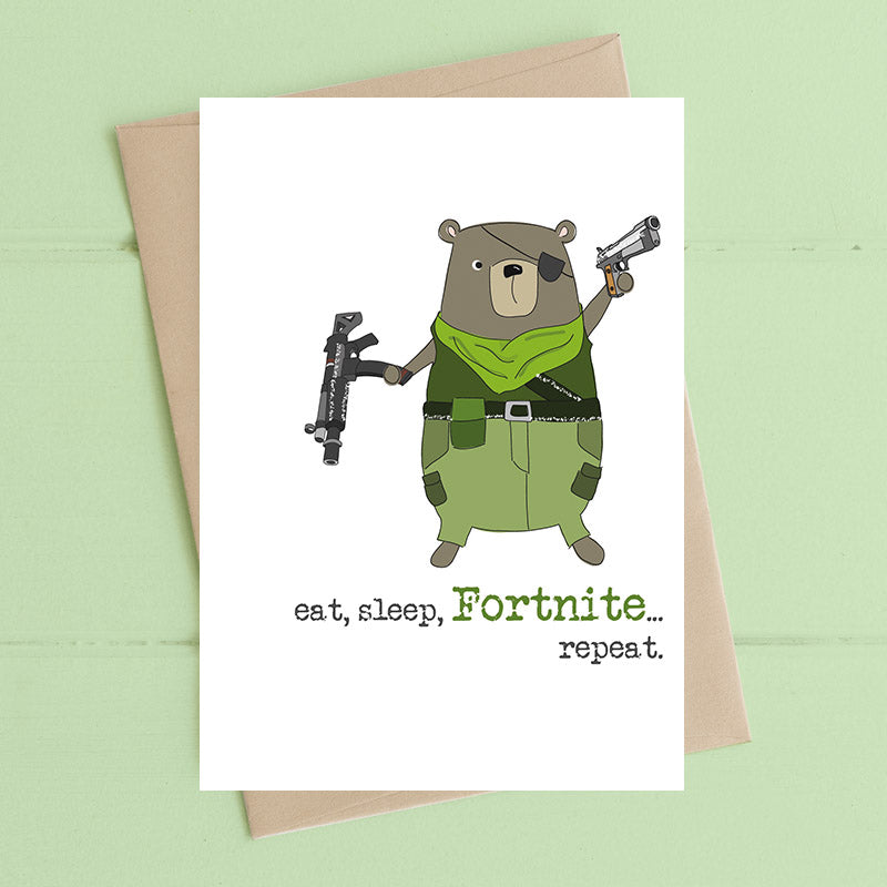 Dandelion Stationery - Eat, Sleep, Fortnite Card