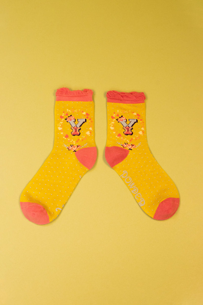 Powder Alphabet Socks - Letter Y