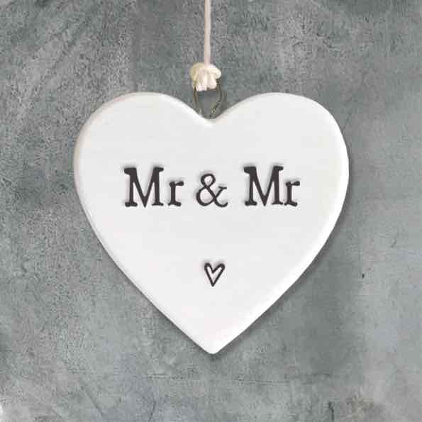 East of India Porcelain MINI Heart - Mr & Mr