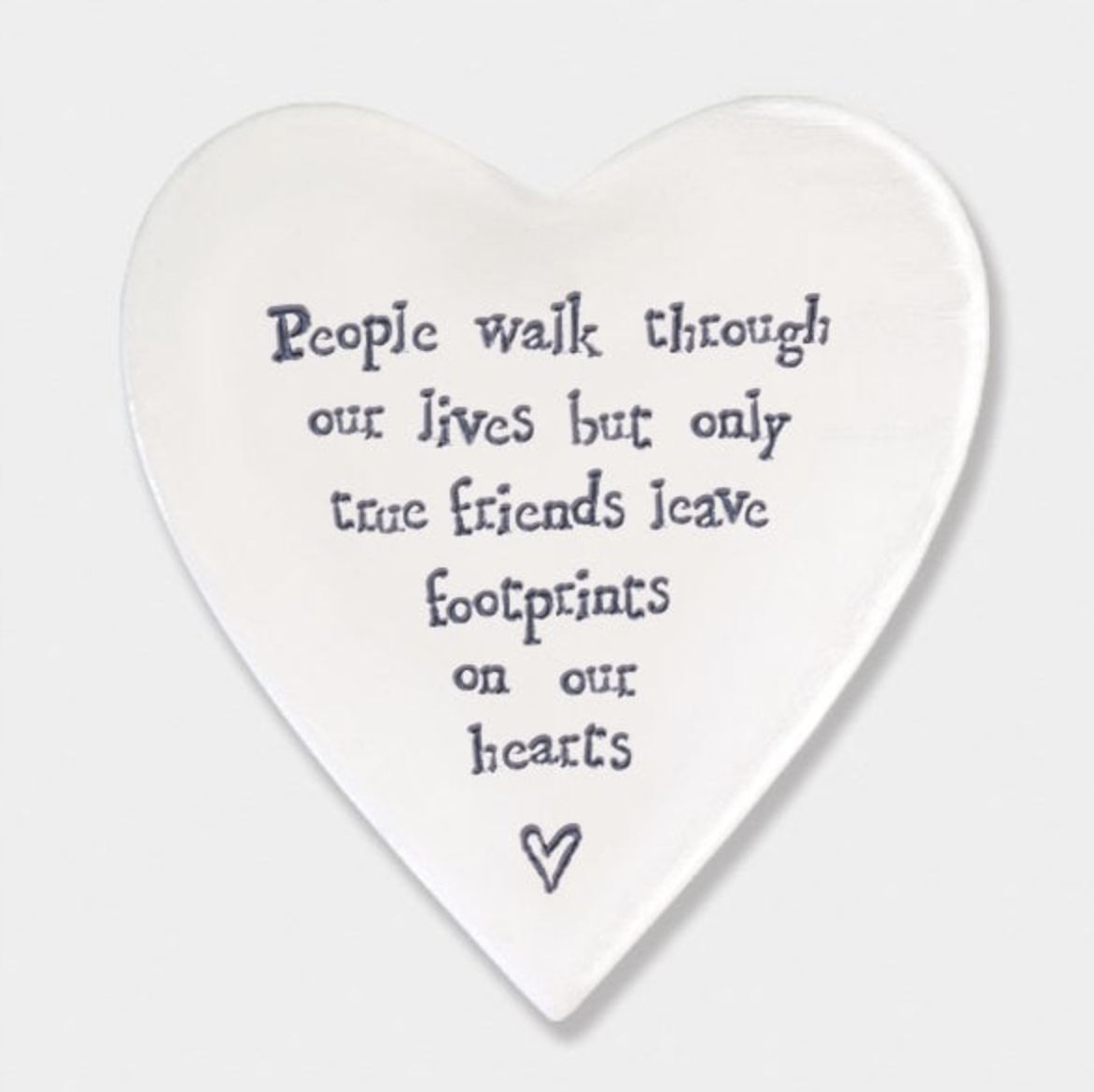 East of India Porcelain Heart Coaster - People Walk Through