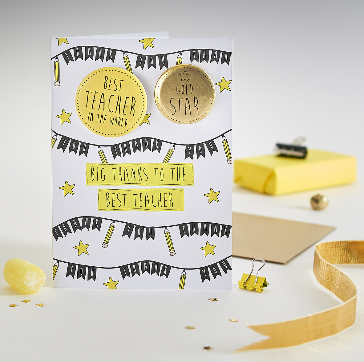 Papersole Best Teacher in the World Badge Card