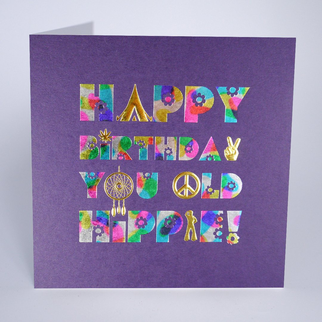 Five Dollar Shake Old Hippie Birthday Card