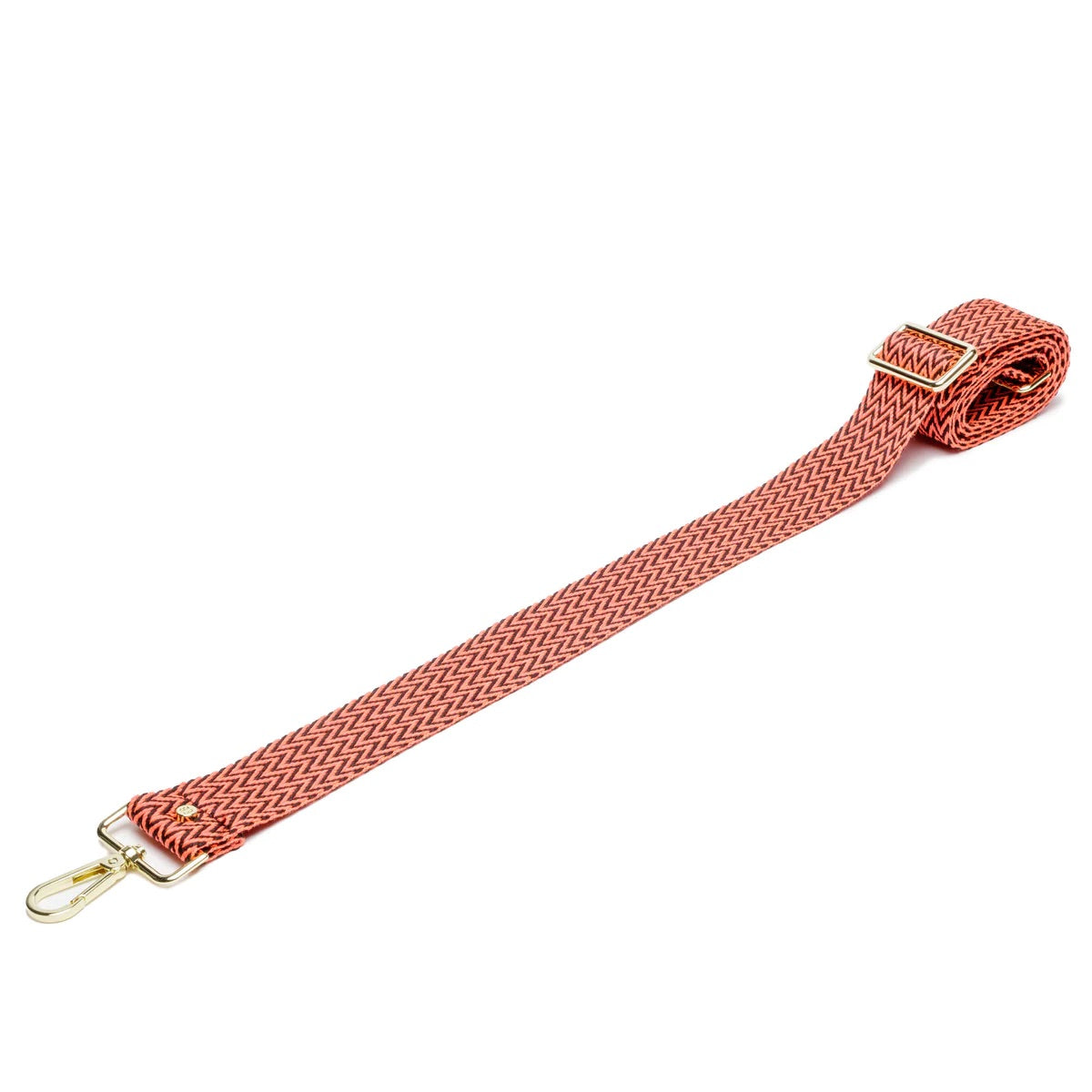 Elie Beaumont Designer ORANGE ZIGZAG Adjustable Crossbody Bag Strap (GOLD Fittings)
