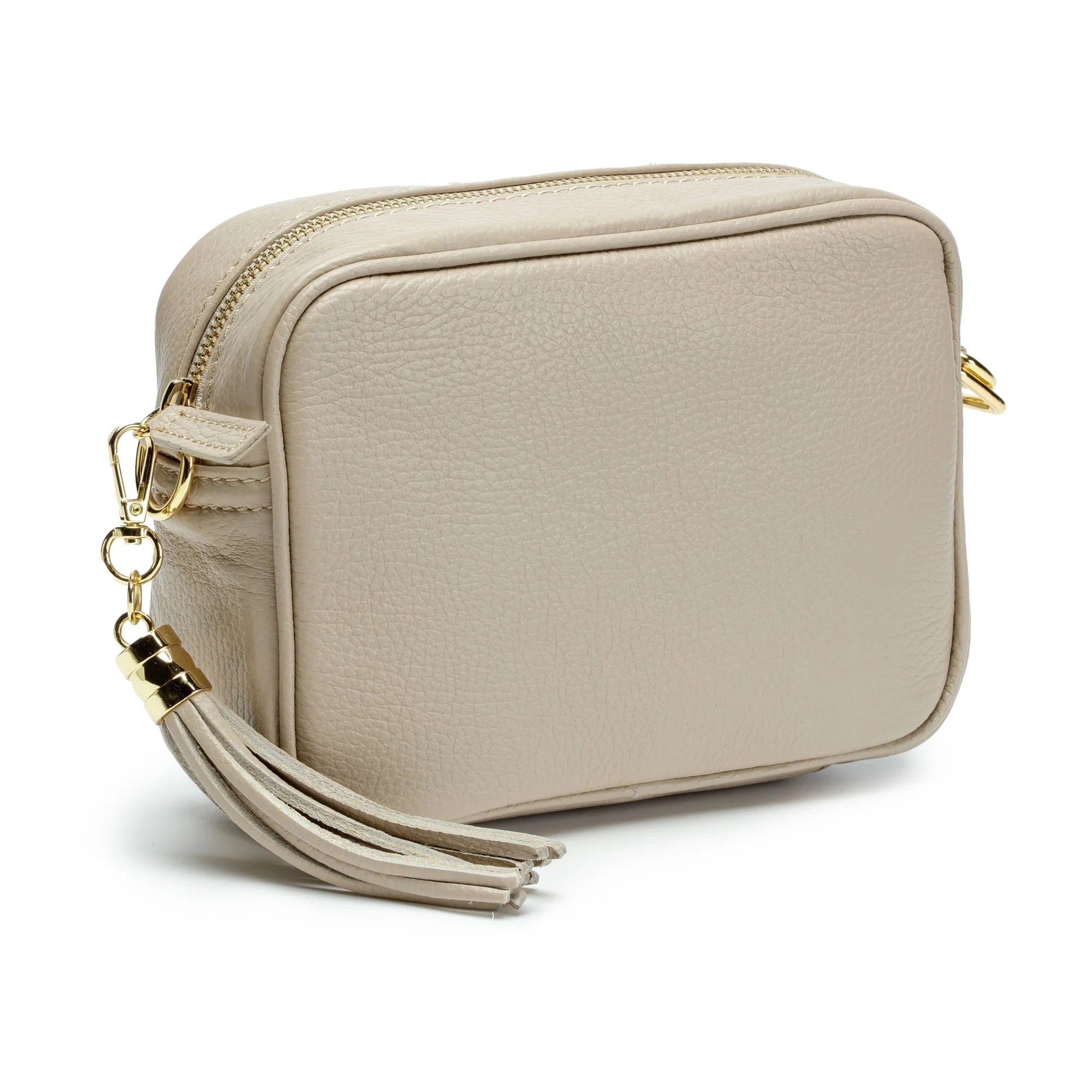 Elie Beaumont Designer Leather Crossbody Bag - Biscuit (GOLD Fittings)