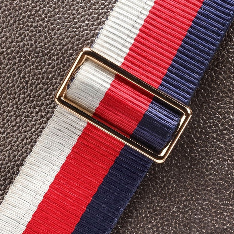 Elie Beaumont Designer TRI-COLOUR Red/White/Blue Stripe Adjustable Crossbody Bag Strap