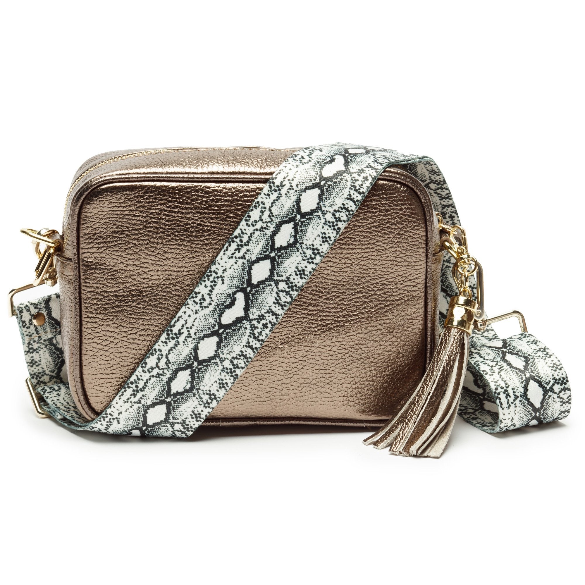 Elie Beaumont Designer Leather Crossbody Bag - Bronze (GOLD Fittings)