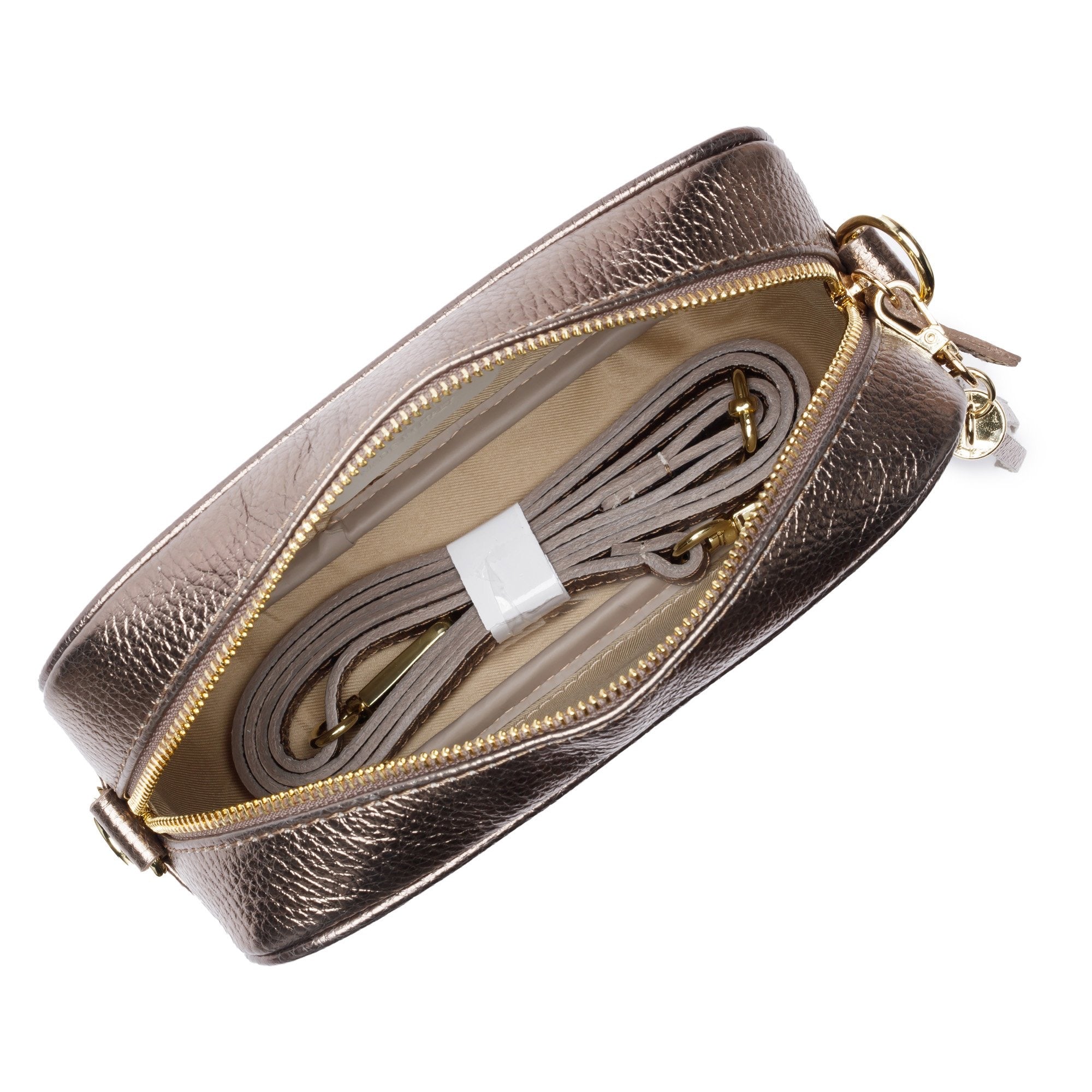Elie Beaumont Designer Leather Crossbody Bag - Bronze (GOLD Fittings)