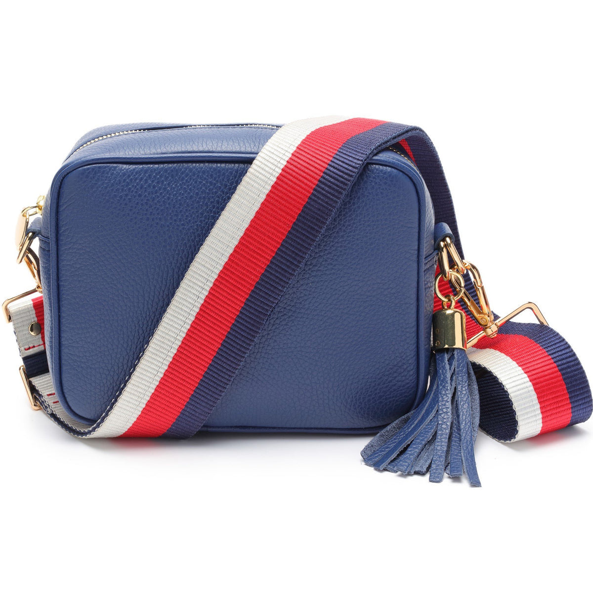 Elie Beaumont Designer TRI-COLOUR Red/White/Blue Stripe Adjustable Crossbody Bag Strap
