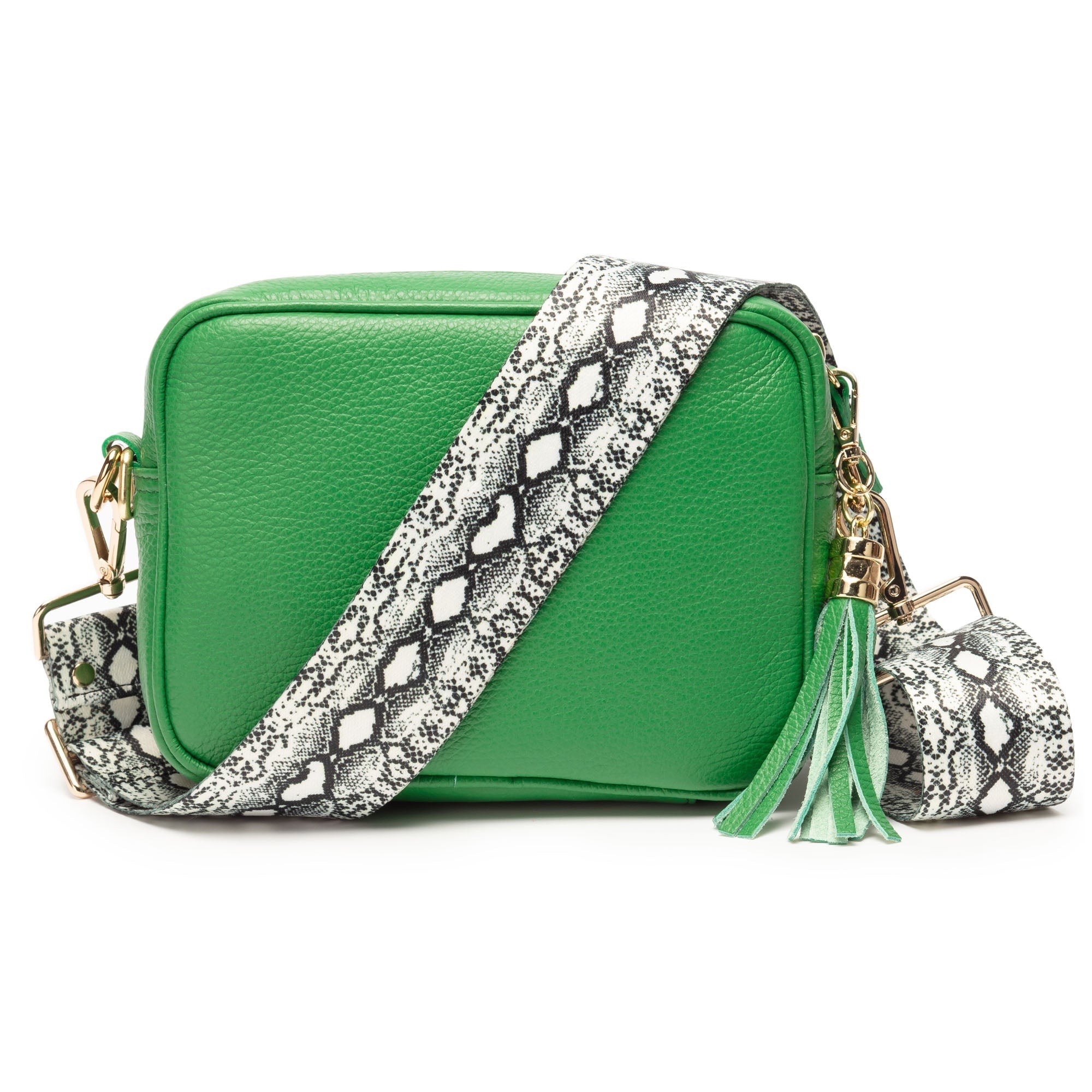 Elie Beaumont Designer Leather Crossbody Bag - Emerald (Bright Green) GOLD Fittings