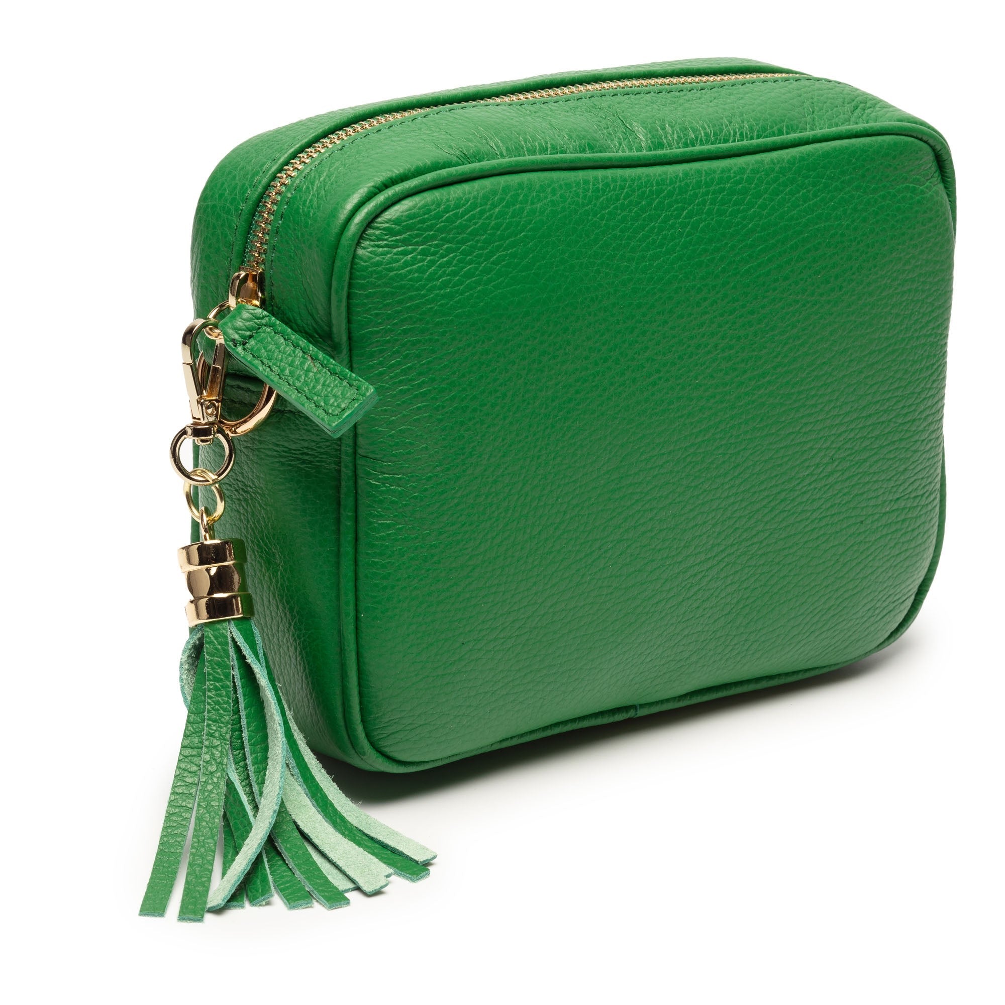 Elie Beaumont Designer Leather Crossbody Bag - Emerald (Bright Green) GOLD Fittings