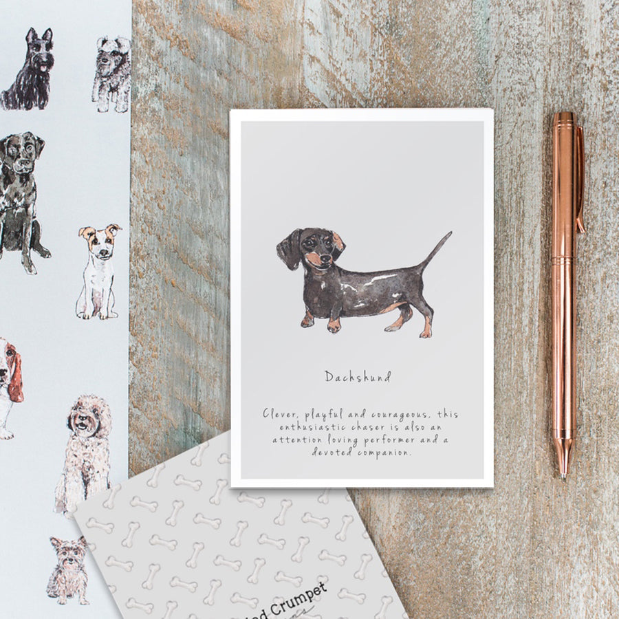 Toasted Crumpet Dachshund Blank Card