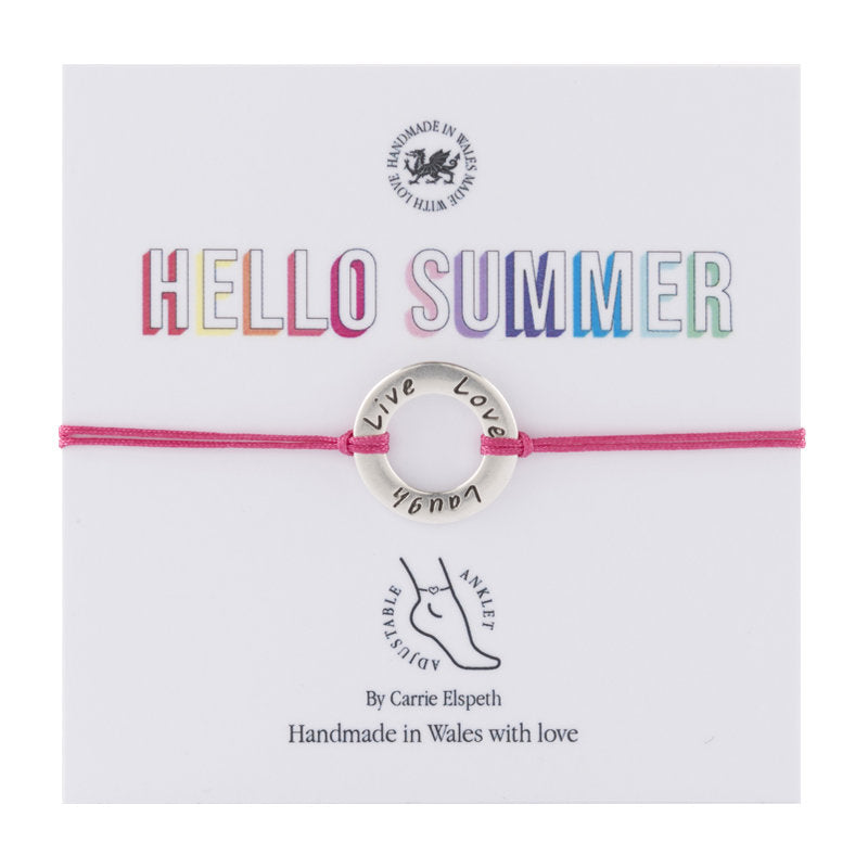 Carrie Elspeth Hello Summer Anklet - Live Laugh Love
