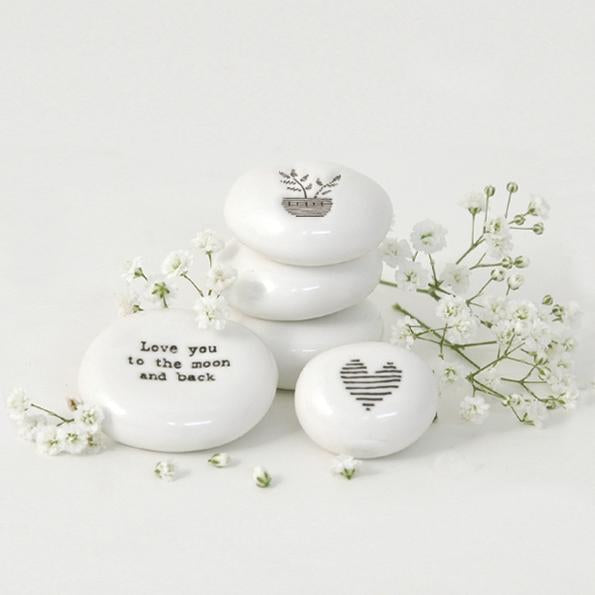 East of India Porcelain Pebble - Shamrock/Good Luck