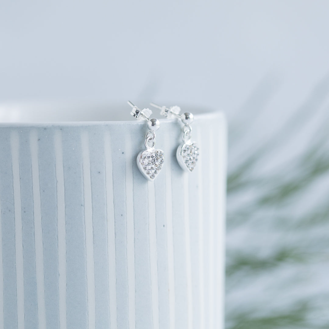 Jolu Jewellery Hollie Pave Heart Earrings