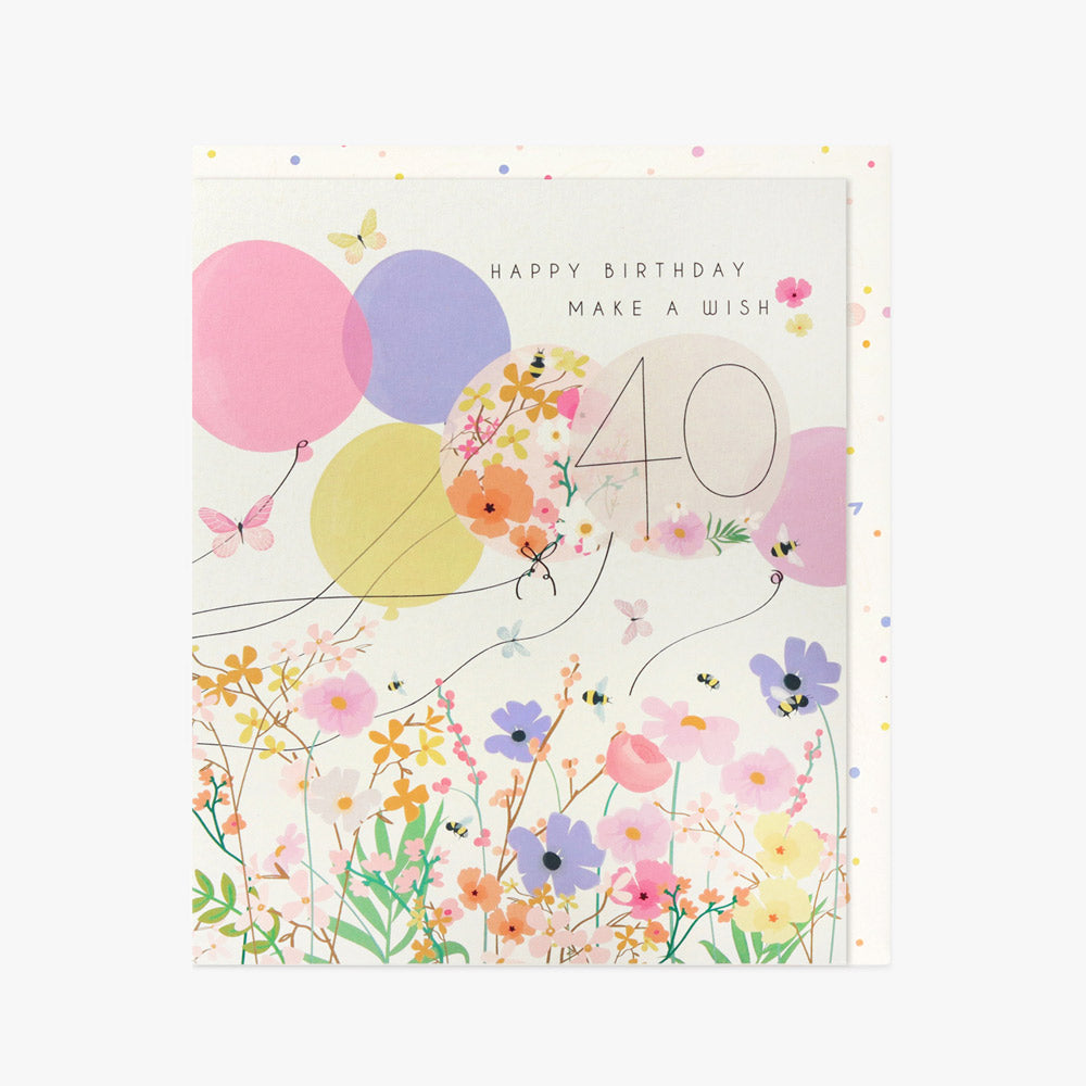 Belly Button Make a Wish 40th Birthday Card