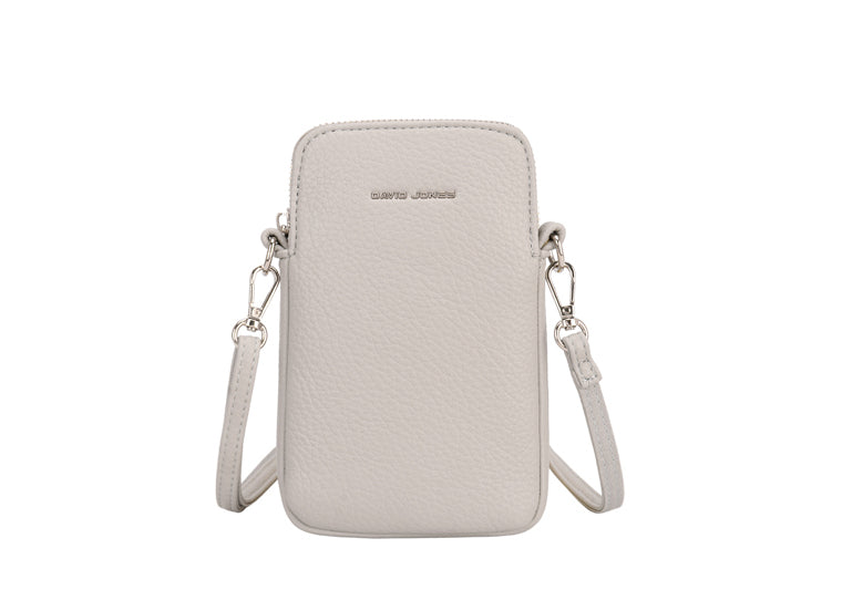 David Jones (NV6937-1) Single Phone Crossbody Handbag - Ivory - Silver fittings