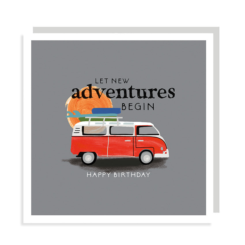 Rosanna Rossi Let New Adventures Begin Campervan Birthday Card
