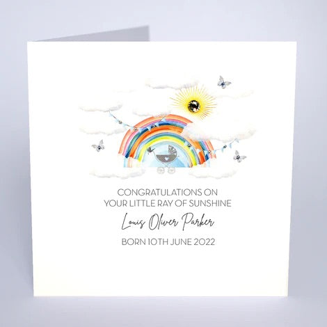 Personalised Baby Boy Card (PCB10) Five Dollar Shake