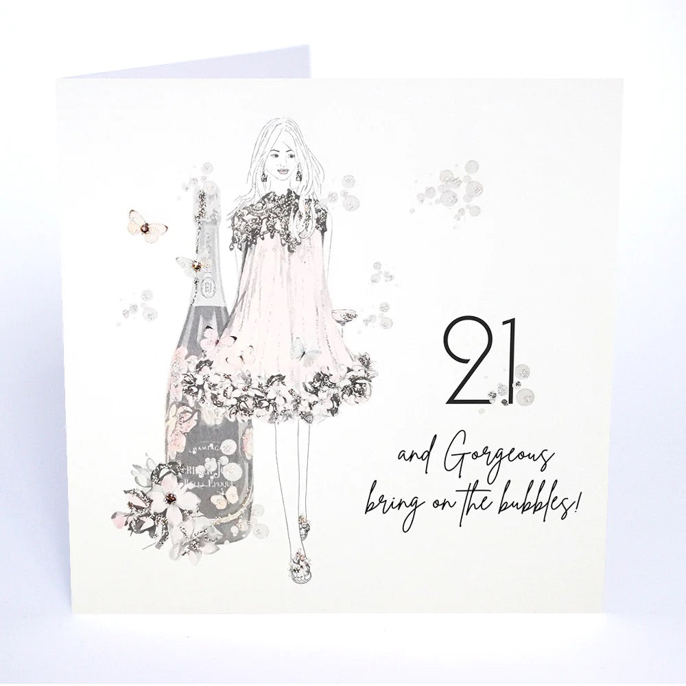 Five Dollar Shake 21 & Gorgeous Bring on the Bubbles Birthday Card