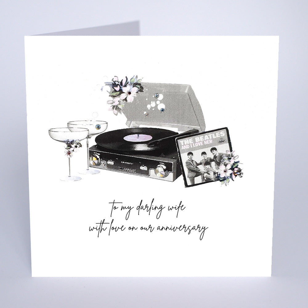 Five Dollar Shake Darling Wife Anniversary (The Beatles Record) Card